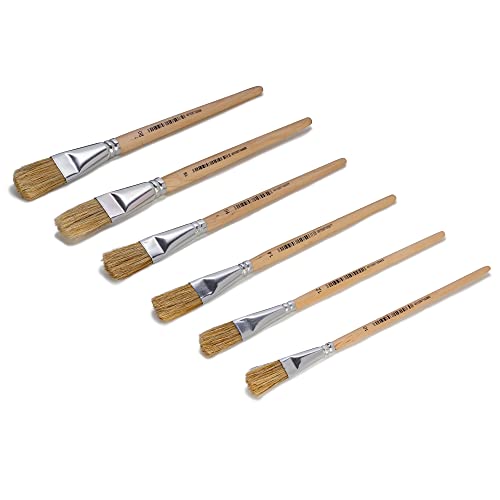 Colorus Profi Emaillelackpinsel Set 6 TLG | Ausbesserungspinsel Größe 0-1 - 2-3 - 4-5 | Lackierpinsel Malerpinsel Künstlerpinsel | Lackpinselmit Hellen Chinaborsten | Borstenpinsel von Colorus