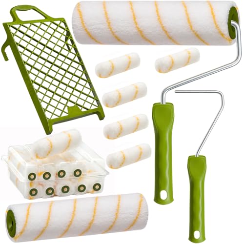 Profi Maler Set 21 tlg | Farbroller Farbrolle Malerrolle | Farbwalzen-Bügel Steckbügel | Renovier Set Streich-Set | Malerbedarf Abstreifgitter Malerwerkzeug | Heizkörperwalze Heizkörperrolle Profi Maler Set 21 tlg | Farbroller Farbrolle Malerrolle | Farbwalzen-Bügel Steckbügel | Renovier Set Streich-Set | Malerbedarf Abstreifgitter Malerwerkzeug | Heizkörperwalze Heizkörperrolle von Colorus
