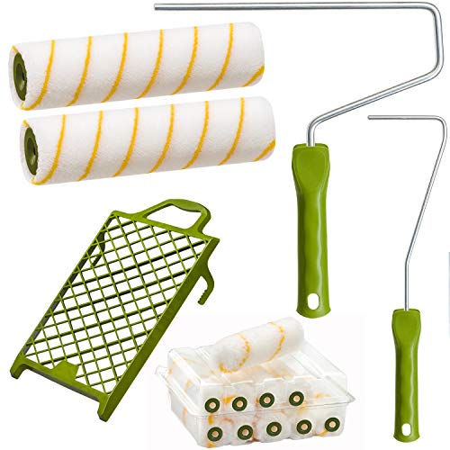 Colorus Maler Set Profi | Renovierset 15-teilig für Wandfarbe, Fassadenfarbe, Latexfarbe | Malerwalze 25 cm | Abstreifgitter 27 x 29 cm | Farbrolle 10 cm | Malerrolle Aufsteckbügel Colorus Maler Set Profi | Renovierset 15-teilig für Wandfarbe, Fassadenfarbe, Latexfarbe | Malerwalze 25 cm | Abstreifgitter 27 x 29 cm | Farbrolle 10 cm | Malerrolle Aufsteckbügel von Colorus