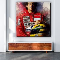 Ayrton Senna Legend F1 Ölfarbe Design Leinwand Druck Poster Fan Art Formel 1 von Coloryfy