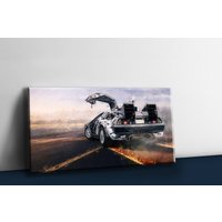 Delorean Dmc-12 Zurück in Die Zukunft Auto Öl Farbe Design Leinwand Druck Wand Dekor Geschenk Für Bttf Fans von Coloryfy