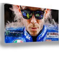 Valentino Rossi Motogp Legend Ölfarbe Design Leinwanddruck Fan Art Poster von Coloryfy