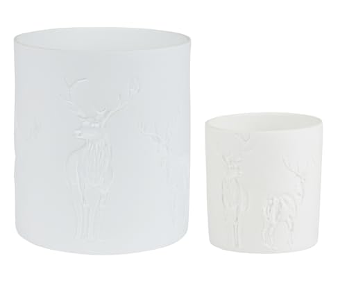 Colour-up 2er Set Heimatlicht+Winterschimmer 'Hirsche' Windlichter Kerzenhalter- Räder Design von Colour-up