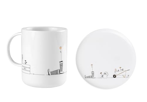 Colour-up 2er Set Geschenktasse und Teller 'Gärtnerin' - Räder Design von Colour-up