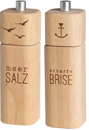 Salzmühle 'Meer Salz' + Pfeffermühle 'scharfe Brise' Set - Räder Design von Colour-up