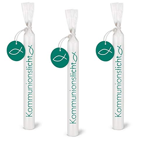Colour-up Wünschelicht Kerze 'Kommunionslicht' Kerzenset 3er Set Bulla Design von Colour-up