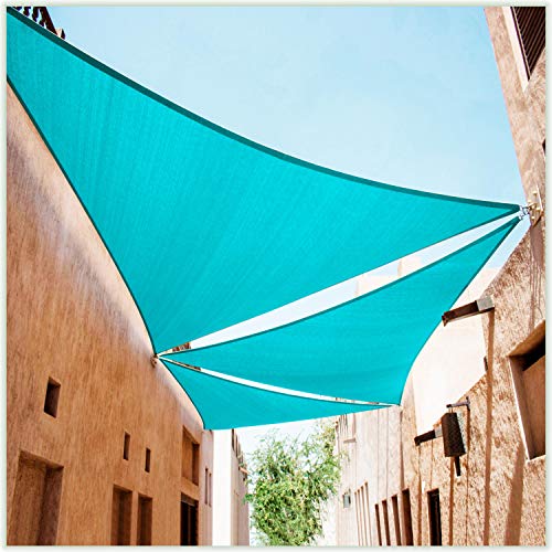 ColourTree CTAPRT14 Sonnensegel, dreieckig, rechteckig, Netzgewebe, UV-Block, LSF 50, kommerzielle strapazierfähig, 190 g/m², Türkis, 2,4 x 2,4 x 29,4 cm, Türkis ColourTree CTAPRT14 Sonnensegel, dreieckig, rechteckig, Netzgewebe, UV-Block, LSF 50, kommerzielle strapazierfähig, 190 g/m², Türkis, 2,4 x 2,4 x 29,4 cm, Türkis von ColourTree