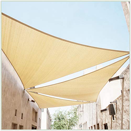ColourTree CTAPRT14 Sonnensegel, rechteckig, rechteckig, Netzgewebe, UV-Block, LSF 50, kommerzielle strapazierfähig, 190 g/m², Beige von ColourTree