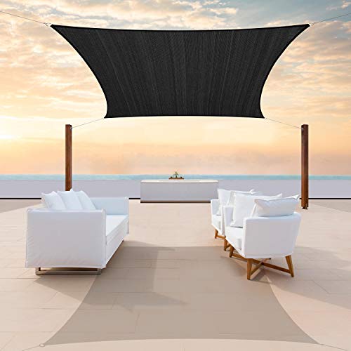 Colourtree TAPR0810 Sonnensegel, benutzerdefinierte Größe, 43,2 x 48,3 cm, UV-Schutz, UV-Schutz, rechteckig, kommerzieller Standard, strapazierfähig, 180 g/m², Schwarz von ColourTree