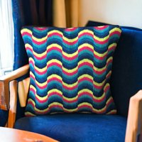 Retro-stil Bargello Nadelspitze Kissen, Helles Und Mutiges Boho Dekoratives Dekokissen von ColourfulCushionsUK