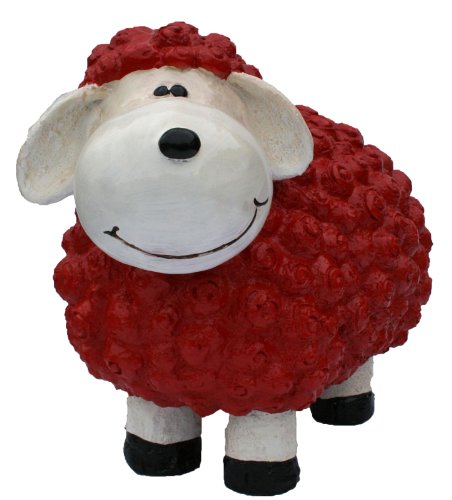 Colourliving Dekofigur Schaf Bruno rot Bunte Dekoration Nicht nur für den Garten von Colourliving