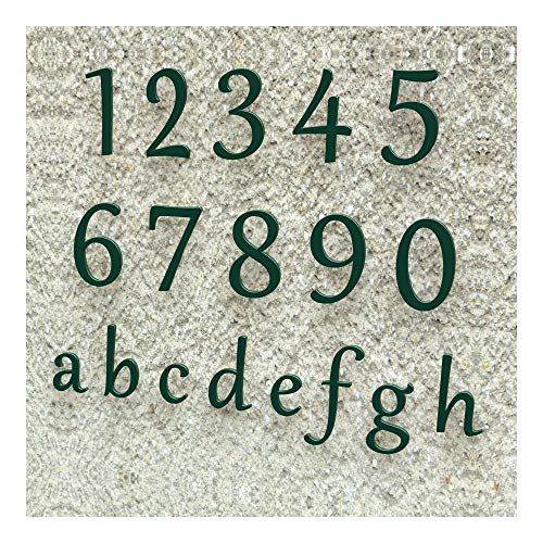 Colours-Manufaktur Hausnummer Klassisch 0-9 und a-h *Made IN Germany* viele Größen wählbar (15 cm, RAL 6005 moosgrün [grün] glänzend) von Colours-Manufaktur