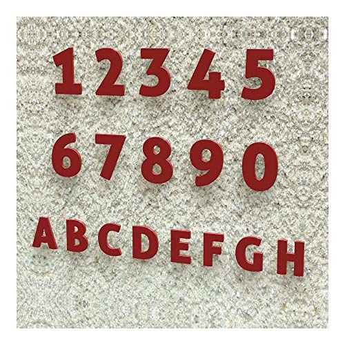 Colours-Manufaktur Hausnummer Modern 0-9 und A-H *Made IN Germany* viele Größen wählbar (15 cm, RAL 3001 signalrot [rot] glänzend) von Colours-Manufaktur