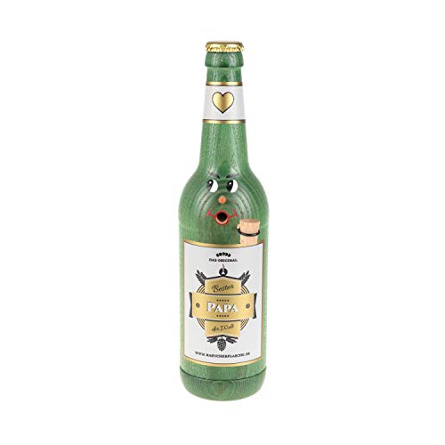 Colours-Manufaktur Räucherflasche - Räucherfigur Räuchermännchen Räuchergefäß Bier Sekt Bierflasche Jubiläum Vatertag Muttertag (Longneck 0,5 - Bester Papa, grün) von Colours-Manufaktur