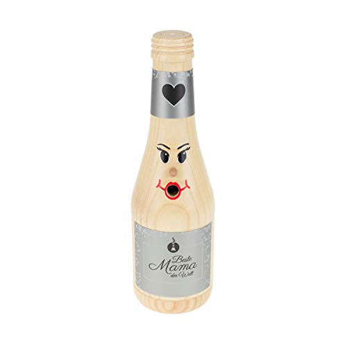 Colours-Manufaktur Räucherflasche - Räucherfigur Räuchermännchen Räuchergefäß Bier Sekt Bierflasche Jubiläum Vatertag Muttertag (Sekt 0,2 - Beste Mama, Natur) von Colours-Manufaktur