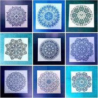 9 X Xxl Mandala Schablone Nr. 190 30 cm Wandfliese Muster Auf Böden Wänden Möbeln Wohndeko & Bastelschablone von Coloursforart
