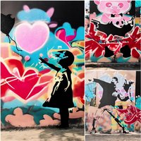 Banksy 3Er Set Schablonen A3 29 X 42 cm Für Diy Dekoratives Wanddesign Kreative Wandgestaltung Nr. 213 von Coloursforart