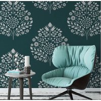 Damast Schablone Xxl 30 X cm Für Diy Dekoratives Wanddesign Kreative Wandgestaltung Nr. 95 von Coloursforart