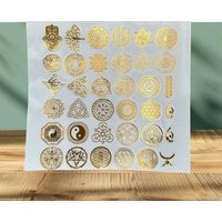 Heilige Geometrie 36 X Metall Aufkleber Set Neptun Blume Des Lebens, Metatron, Orgonit Pyramide von Coloursforart
