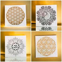 Schablonen Heilige Geometrie Blume Des Lebens Yin & Yang Om Set Nr. 201 von Coloursforart
