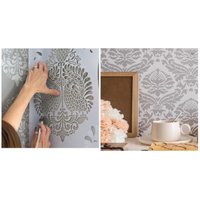 Schablonen Vintage Shabby Chic Jugendstil 2Er Set Xxl Muster Für Diy Dekoratives Wanddesign Kreative Wandgestaltung Nr. 223 von Coloursforart