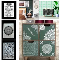 Shabby Chic Schablone Muster Textur Mandala Schablonenset 3 Stück Je Din A4, 250 Micron Nr. 241 von Coloursforart