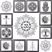 xxl Schablonen 10Er Set Heilige Geometrie Blume Des Lebens Ankh Mandala 115 von Coloursforart