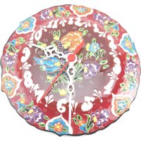 Keramik Wanduhr - Handgemacht Und Handbemalt 18 cm Durchmesser von ColoursofAnatolia
