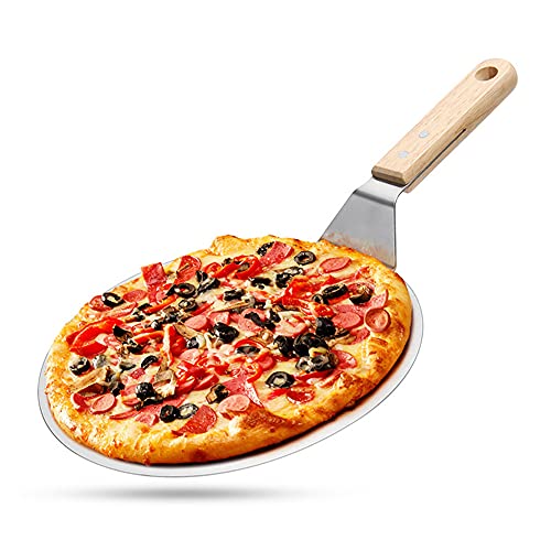Pizzaschieber, Premium Pizzaschaufel aus rostfreiem Edelstahl und Buchenholz, für Backen Hausgemachte Pizza, Brot Kuchen, Kekse (25,5 cm / 10 Zoll) von Colrid