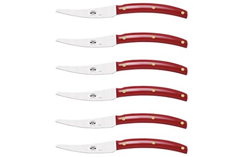 Coltellerie Berti 6 tgl. Set Tischmesser rot von Coltellerie Berti