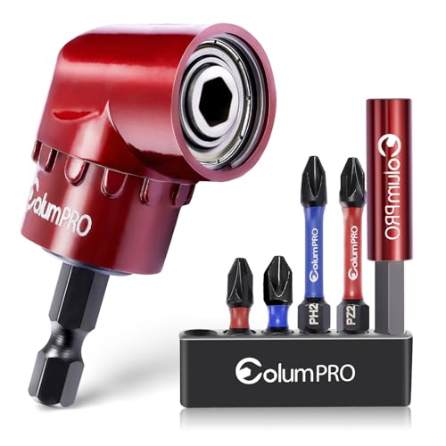 ColumPRO 105-Grad-Winkelschraubendreher-Bit-Set, 1/4-Zoll-Hexschaft-Winkelschraubendreher-Aufsatz mit 4PCS PZ2 & PH2-Schraubendreher-Bits und Bit-Halter ColumPRO 105-Grad-Winkelschraubendreher-Bit-Set, 1/4-Zoll-Hexschaft-Winkelschraubendreher-Aufsatz mit 4PCS PZ2 & PH2-Schraubendreher-Bits und Bit-Halter von ColumPRO