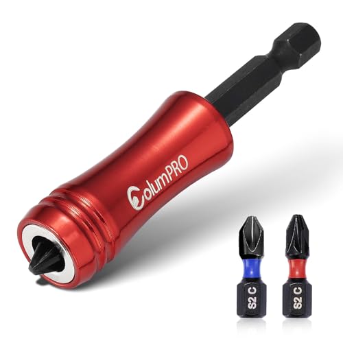 ColumPRO Doppelt starkes magnet. Bithalter-Set (25-mm PZ2 & 25-mm PH2 Bohrer), für Akku-Schrauber & Hand-Bohrmaschinen. Trockenbau-Bit-Aufsatz zum versenken von Schnellbau-Schrauben in Gipsplatten von ColumPRO