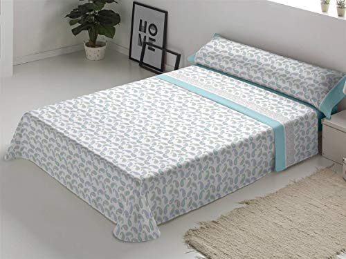 Colvihome Bettwäsche-Set Pol 50% Alg KIRAT, Baumwolle, blau, Cama 180 cm von Colvihome