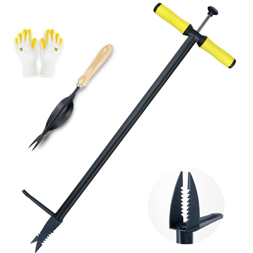Colwelt 99cm Unkrautstecher für effizientes Entfernen von Unkraut, Stand-Up Unkrautentferner Kein Verbiegen mit Metall Fußplatte (enthalten – Stand-Up Unkrautstecher & Handjäter & Gartenhandschuhe) Colwelt 99cm Unkrautstecher für effizientes Entfernen von Unkraut, Stand-Up Unkrautentferner Kein Verbiegen mit Metall Fußplatte (enthalten – Stand-Up Unkrautstecher & Handjäter & Gartenhandschuhe) von Colwelt