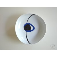 Große Schale Porzellan, Original Abstrakter Teller, Abstrakte Kunst Minimal, Moderner Geometrisch, Unikat Handbemalter Teller Große Schale Porzellan, Original Abstrakter Teller, Abstrakte Kunst Minimal, Moderner Geometrisch, Unikat Handbemalter Teller von ComArt