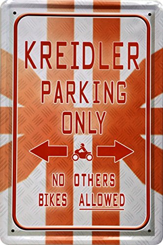 ComCard Barschild Baraccessoires Parkschild Kreidler Parking Only Blechschild Dekoschild 20x30cm Metal Sign XPS29BA von ComCard