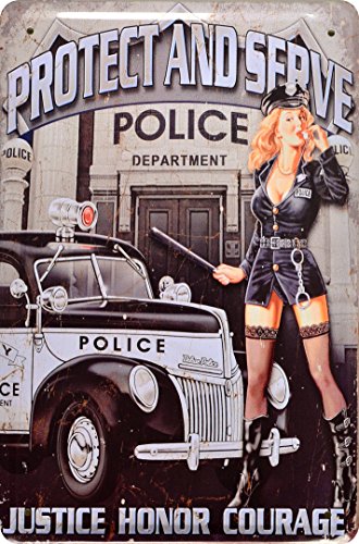 ComCard Blechschild Protect and Serve Police Pinup Deko Motiv 20x30 cm Metal Sign XFR104 ComCard Blechschild Protect and Serve Police Pinup Deko Motiv 20x30 cm Metal Sign XFR104 von ComCard