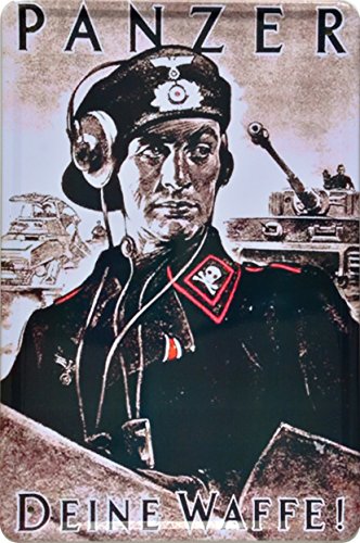 ComCard Retro Wandschild Designer Schild Deutsches Reich Panzer Deine Waffe Deko 20x30cm Nostalgie Metal Sign XCOM53WA von YAMOOCO