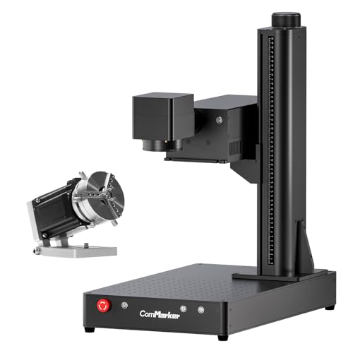ComMarker 5 W UV-Lasermarkiermaschine mit 2 Linsen, kompatibler Lightburn- und rotierender Luftkühlungs-UV-Lasergravierer für Glas, Metall, Holz, Kunststoff, Schmuck (Omni 1, Omni 1 + D69) von ComMarker