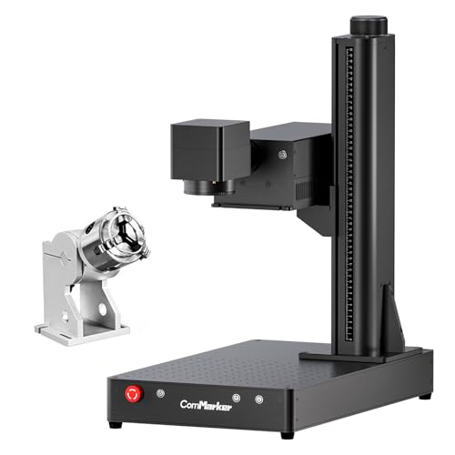 ComMarker 5 W UV-Lasermarkiermaschine mit 2 Linsen, kompatibler Lightburn- und rotierender Luftkühlungs-UV-Lasergravierer für Glas, Metall, Holz, Kunststoff, Schmuck (Omni 1, Omni 1 +D80) von ComMarker
