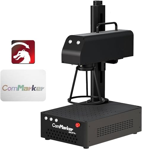 Faserlasergravierer, B4 60 W JPT Mopa Lasermarkierungsmaschine, Faserlaser-Farbschneider, Desktop-Handgerät, unterstützt LightBurn, 2 Linsen und Schutzschild, Lasergravurmaschine für Metall, Edelstahl von ComMarker