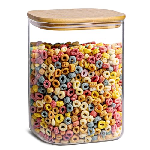 ComSaf 3,4 L Vorratsgläser mit Deckel 1er Set, Grosse Glasbehälter Φ15cm Vorratdosen Glas, Luftdichte Vorratsglas zur Aufbewahrung Küchenzutaten, Verratsgläser für Pasta, Nudeln, Mehl von ComSaf
