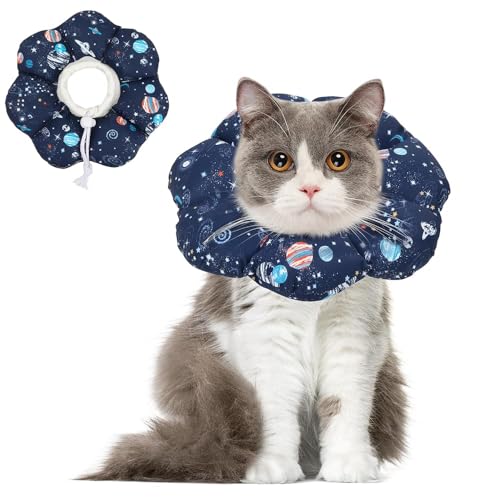 ComSaf Halskrause Katze Weich für Kleine Katzen，Halskrausen für Katzen Schützend und Verstellbar Nach Operationen, Komfortabler Leichter Elizabethan Behindert Nicht die Sicht, S von ComSaf