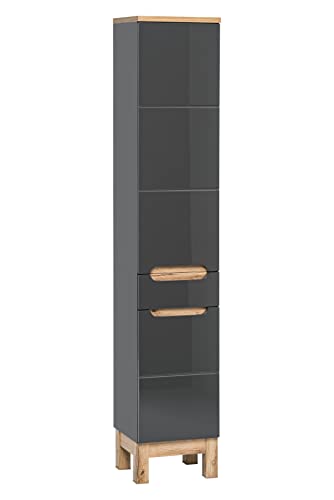 COMAD Badezimmer-Säule Bali Grey – 35 x 33 x 187 cm – großer Schrank von Comad