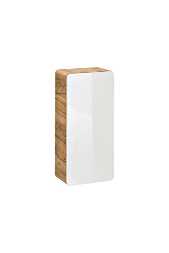 Hängeschrank Aruba White, weiß glänzend, Wandschrank, moderner Schrank, Badezimmermöbel, Weiß von Comad