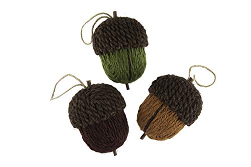 Comarco Sa 12349 Weihnachtsdeko, Polystyrol mit Jute überzogen, Grün/Orange/Bordeaux, 10 x 10 x 14 cm von Pandecor