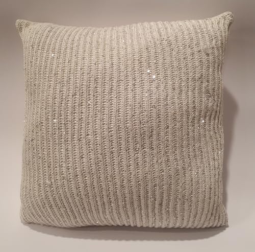 Comarco Sa Kissen weiß mit silbernen Pailletten 45 x 45 cm Comarco Sa Kissen weiß mit silbernen Pailletten 45 x 45 cm von Comarco Sa