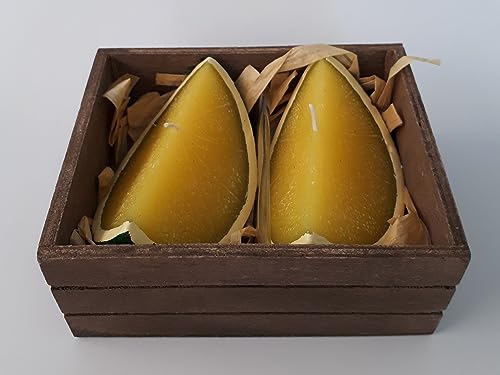 Set mit 2 Kerzen in Zitronenscheibe, 10 cm von Pandecor