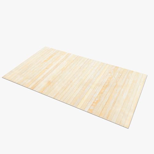Comart - Küchenteppich aus Bambus – 50 x 140 cm – rutschfeste Unterseite – waschbar – behandelter Naturbambus – spritzwassergeschützt – Mehrzweck-Läufer – Matter Holz-Effekt – Gebleicht – Washed von Comart