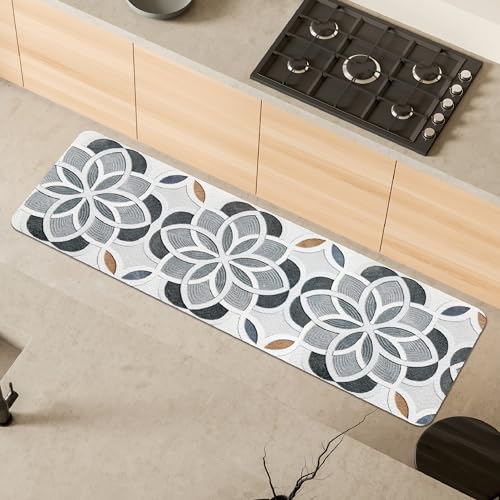 Comart - Küchenteppich Malaga - Läufer 100% PVC - Schmutzabweisend - rutschfest - Wasserdicht - Teppich waschbar in der Waschmaschine - Moderner Flur für Küche und Flur - Geometrische Form - 55 x 170 von Comart